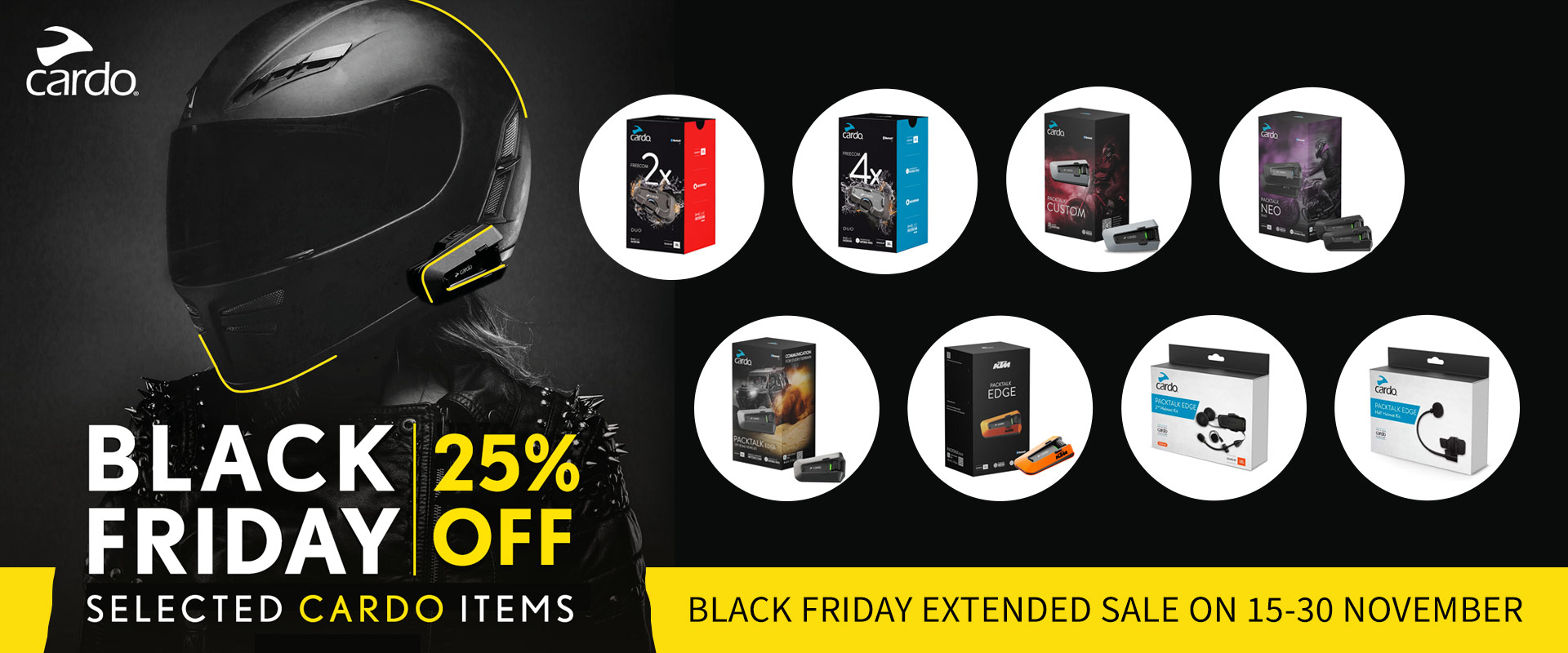 Black Friday: 25% Off Selected Cardo Items