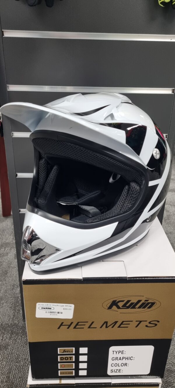 Youth Helmet Kylin White Lge 53cm - Image 2