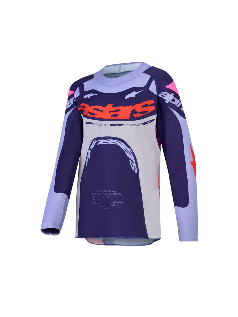 Youth Supertech Dyna Jersey Light Violet/Deep Purple/Pink Fluro - Front