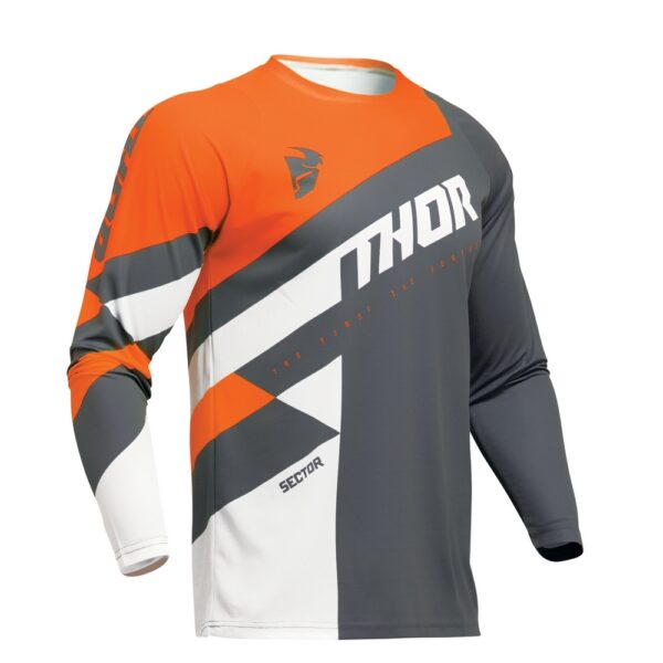 JERSEY S24 THOR MX SECTOR YOUTH CHECKER CHARCOAL/ORANGE