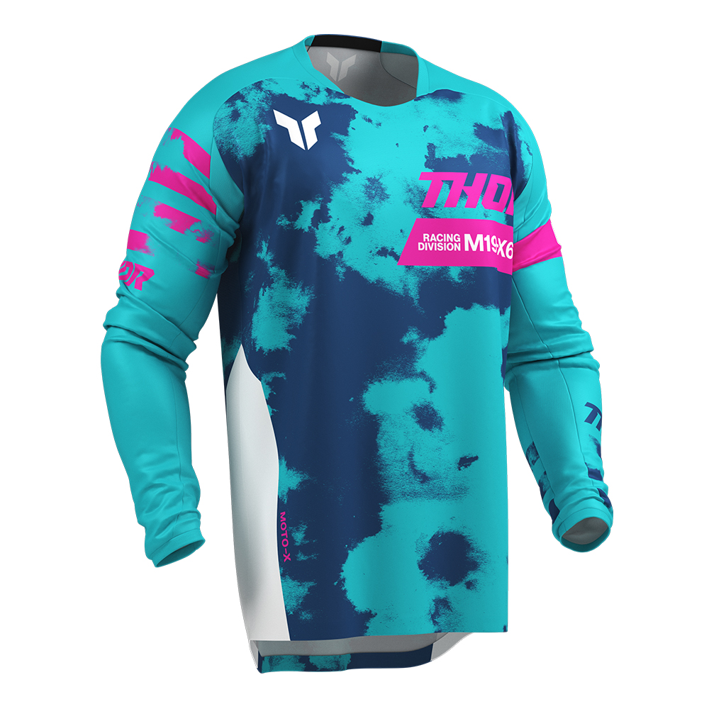 JERSEY S26 THOR MX LAUNCHMODE BLEACH WHITE/AQUA  XL