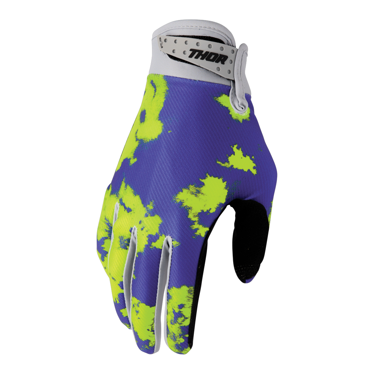 GLOVE S26 THOR MX LAUNCHMODE BLEACH GRAY/ACID  XS