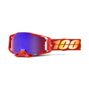100% Armega Moto Goggle Nuketown - Mirror Red/Blue Lens