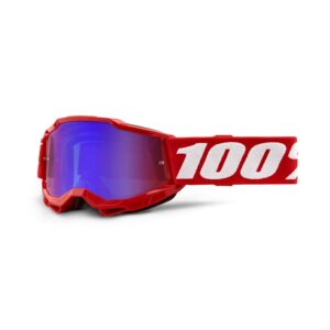 100% Accuri 2 Youth Moto Goggle Red - Mirror Red/Blue Lens