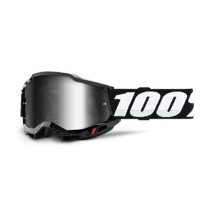 100% Accuri 2 Youth Moto Goggle Black - Mirror Silver Lens