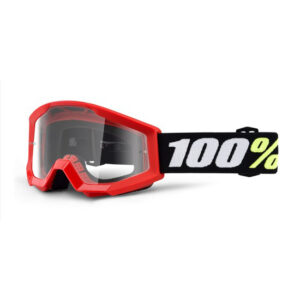 100% Strata Mini Moto Goggle Red - Clear Lens