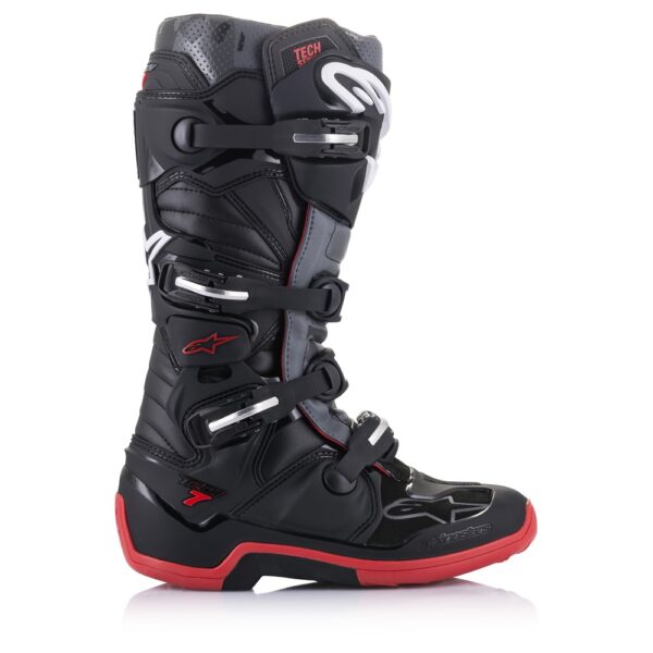 Tech-7 MX Boots Black/Cool Gray/Red