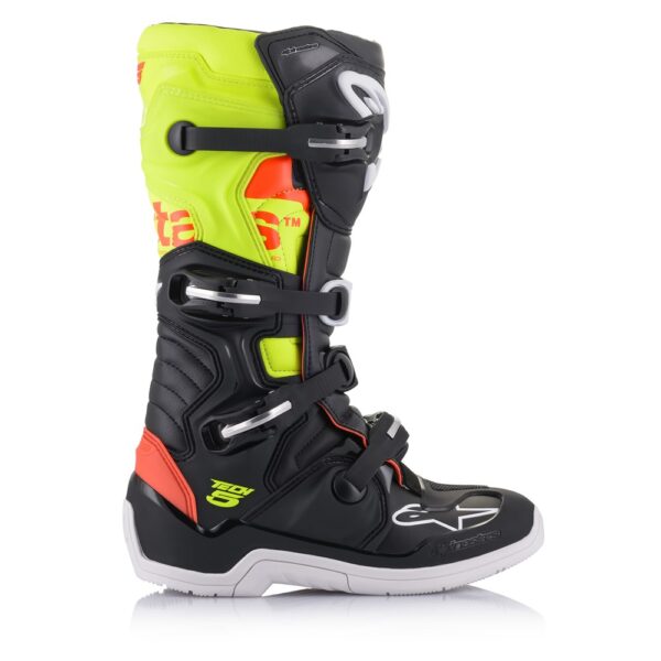 Tech-5 MX Boots Black/Red Fluoro/Yellow Fluoro