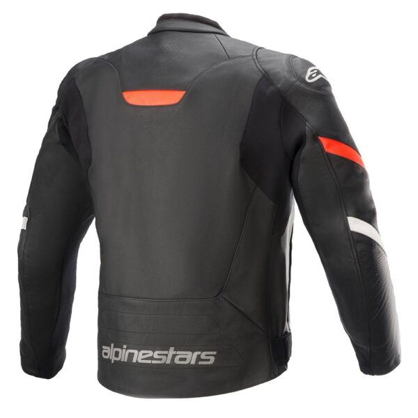 Faster v2 Leather Jacket Black/Red Fluoro