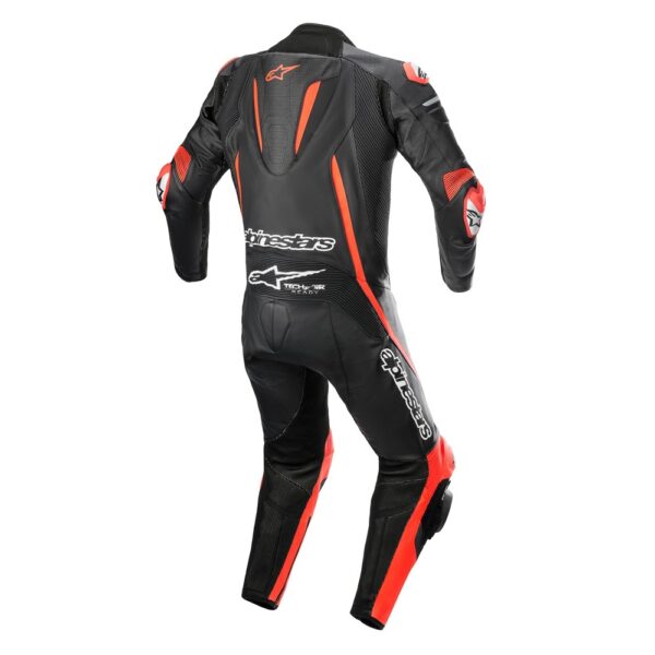 Fusion 1Pc Leather Suit Black/Red Fluoro
