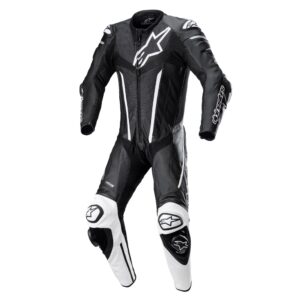 Fusion 1Pc Leather Suit Black/White