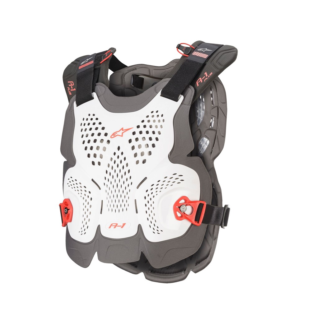 A-1 Plus Chest Protector White/Anthracite/Red | Tracktion Motorcycles
