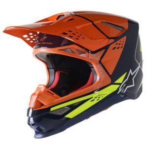 Supertech S-M8 Factory Helmet Dark Blue/Orange Fluoro/Yellow Fluoro