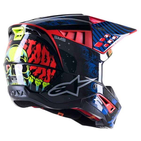 S-M5 Solar Flare Helmet Black/Blue/Red Fluoro