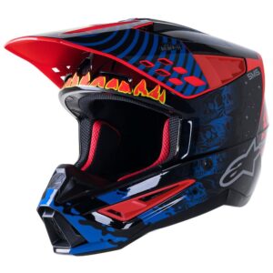S-M5 Solar Flare Helmet Black/Blue/Red Fluoro