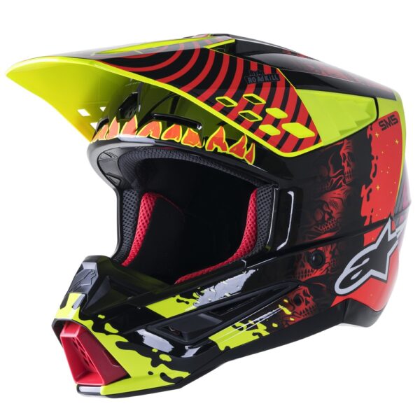 S-M5 Solar Flare Helmet Black/Red Fluoro/Yellow Fluoro