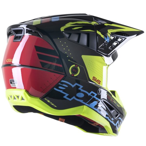 S-M5 Action Helmet Black/Cyan/Yellow Fluoro