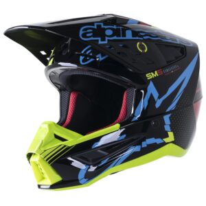 S-M5 Action Helmet Black/Cyan/Yellow Fluoro