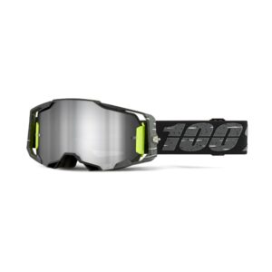 100% Armega Moto Goggle Antibia - Mirror Silver Flash  Lens