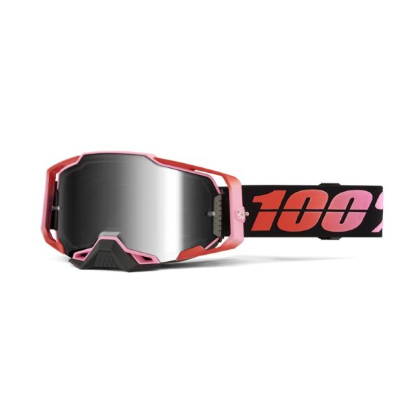 100% Armega Moto Goggle Guerlin - Mirror Silver Flash  Lens