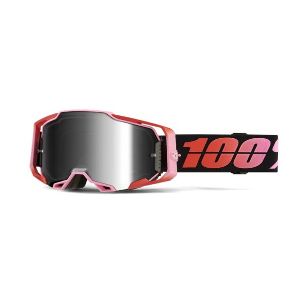 100% Armega Moto Goggle Guerlin - Mirror Silver Flash  Lens