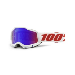 100% Accuri 2 Moto Goggle Pure - Mirror Red/Blue Lens