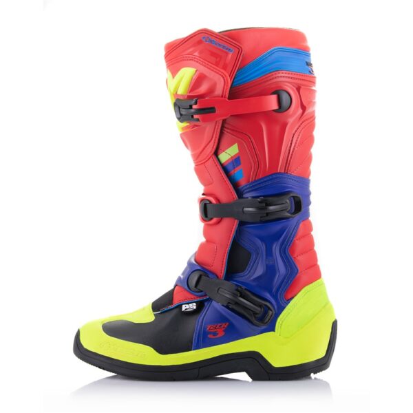 Tech-3 MX Boots Bright Red/Dark Blue/Fluoro Yellow