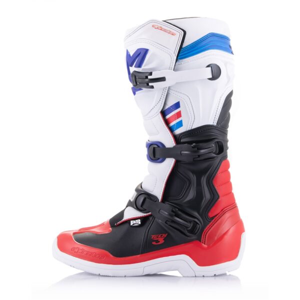 Tech-3 MX Boots White/Bright Red/Dark Blue