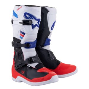 Tech-3 MX Boots White/Bright Red/Dark Blue