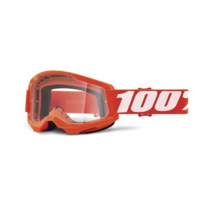 100% Strata 2 Moto Goggle Orange - Clear Lens