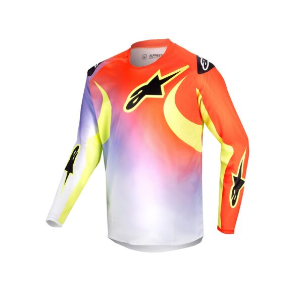 Youth Racer Lucent Jersey White/Neon Red/Yellow Fluoro