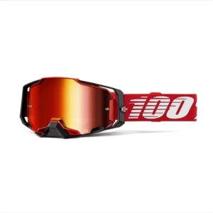 100% Armega Moto Goggle Red - Mirror Red Lens