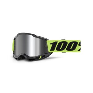 100% Accuri 2 Moto Goggle Neon Yellow - Mirror Silver Lens