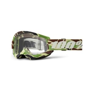 100% Strata 2 Moto Goggle War Camo - Clear Lens