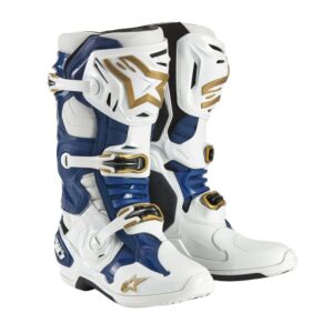 Tech-10 MX Boots Tropical LE White/Dark Blue/Gold