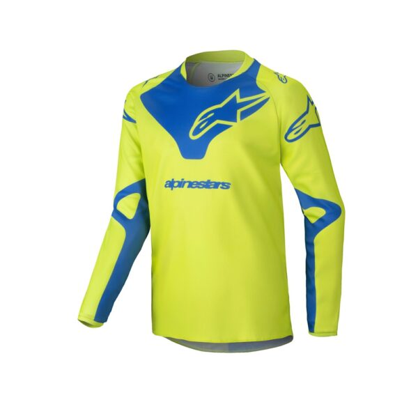 Youth Racer Veil Jersey Yellow Fluoro/Blue