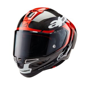 Supertech R10 Helmet Element Black Carbon/Bright Red/White Gloss