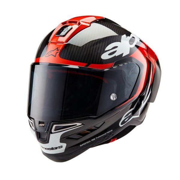 Supertech R10 Helmet Element Black Carbon/Bright Red/White Gloss