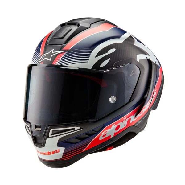 Supertech R10 Helmet Team Black Carbon/Red Fluoro/Dark Blue Matte