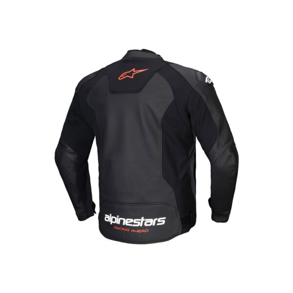 Faster v3 Leather Jacket Black/Red Fluoro