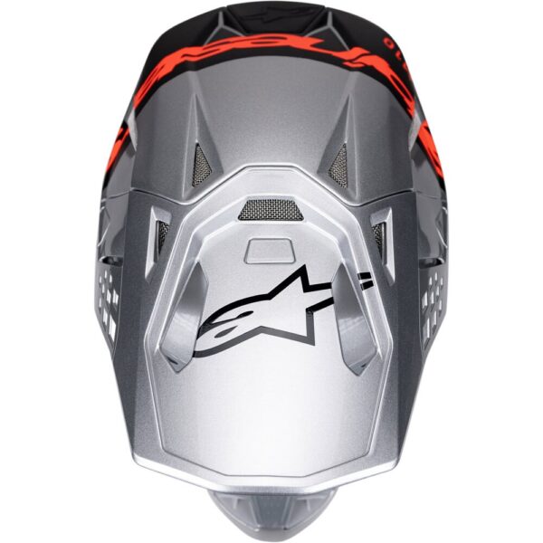 Supertech S-M10 Helmet Flood Silver/Black/Orange Fluoro Matte/Gloss