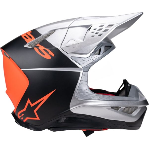 Supertech S-M10 Helmet Flood Silver/Black/Orange Fluoro Matte/Gloss