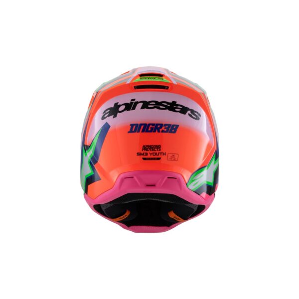 S-M3 Youth Helmet Deegan Orange Fluoro/Purple/Pink Fluoro Gloss