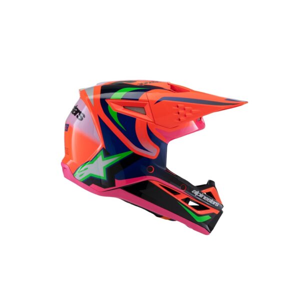 S-M3 Youth Helmet Deegan Orange Fluoro/Purple/Pink Fluoro Gloss