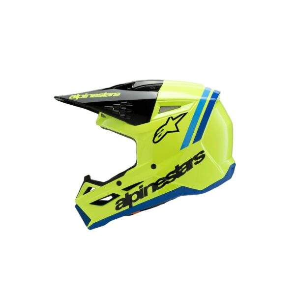 S-M3 Youth Helmet Radium Yellow Fluoro/Black/Blue Gloss