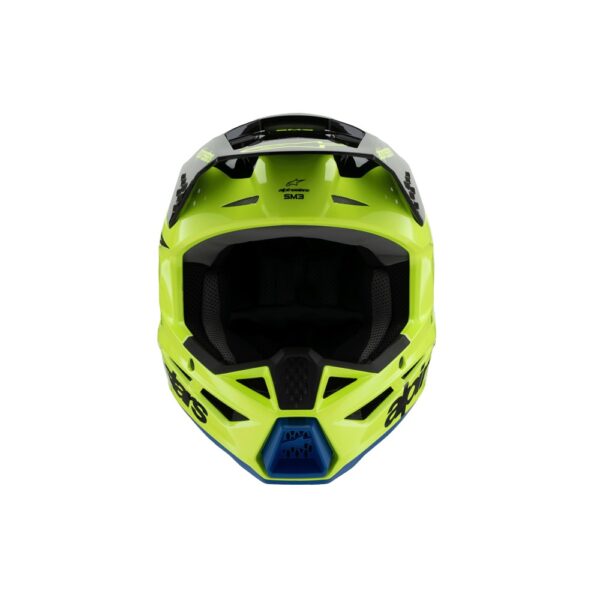 S-M3 Youth Helmet Radium Yellow Fluoro/Black/Blue Gloss