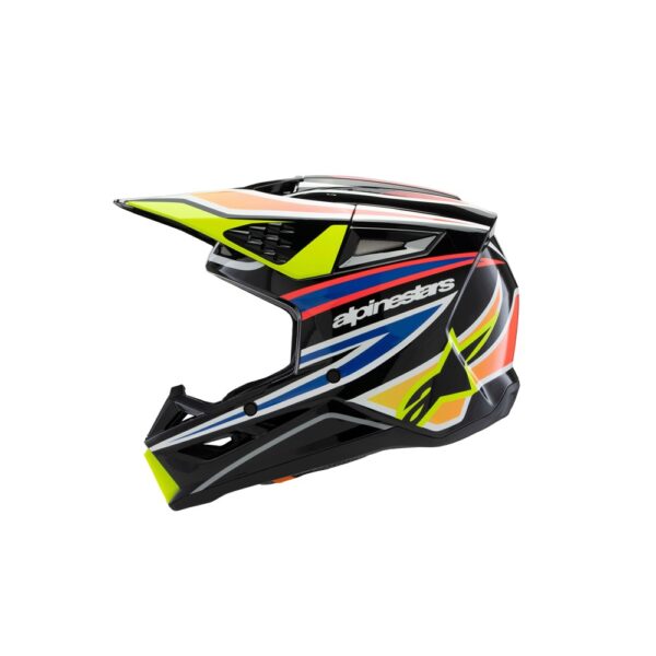 S-M3 Youth Helmet Wurx Black/Yellow Fluoro/Blue/Red Gloss