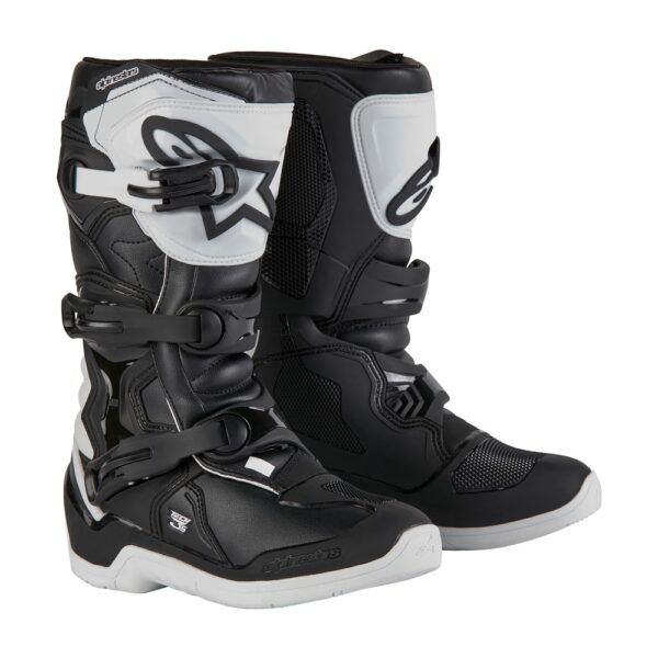 Tech-3S Youth MX Boots White/Black