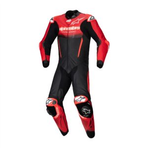 GP-R7 1Pc Leather Suit Black/Mid Red