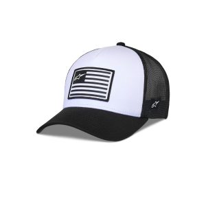 Flag Snapback Hat White/Black - One Size